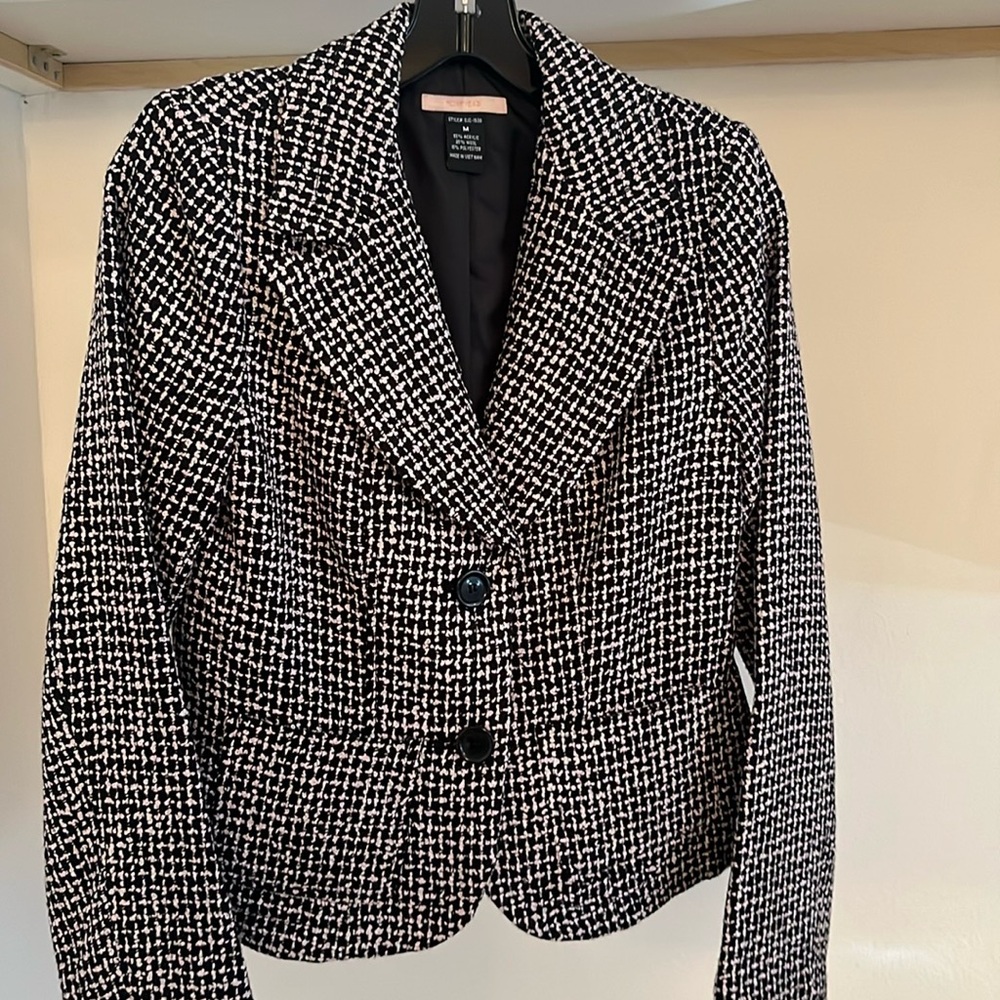 Pink with black pattern blazer